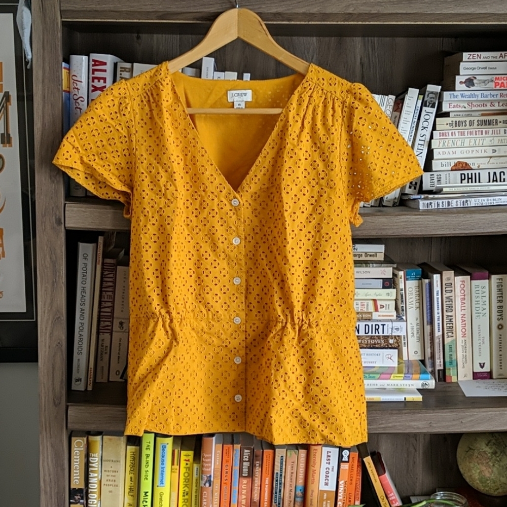 J Crew Factory Eyelet Blouse Size 6/8